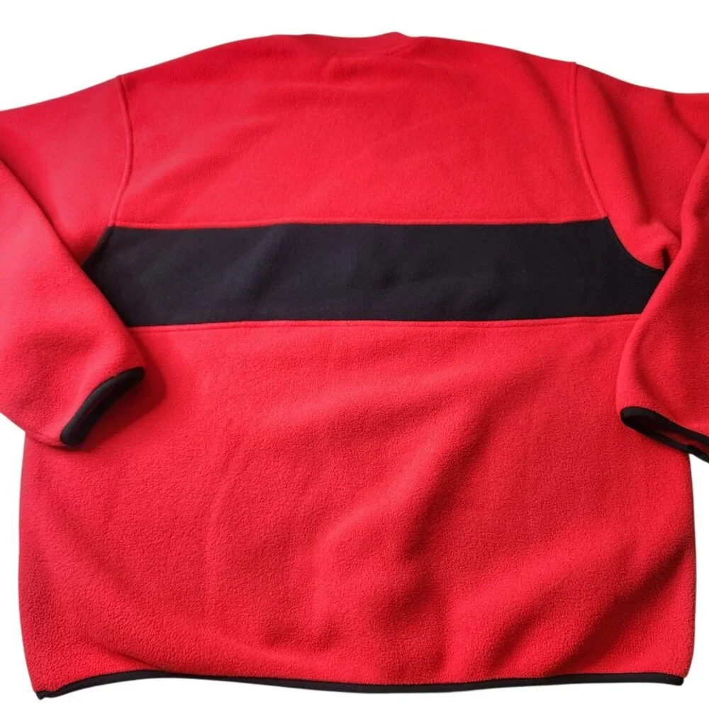 Y2k Eddie Bauer EBTEK Polartec Red Pullover Fleece Crewneck Sweatshirt Size XL - Picture 4 of 9